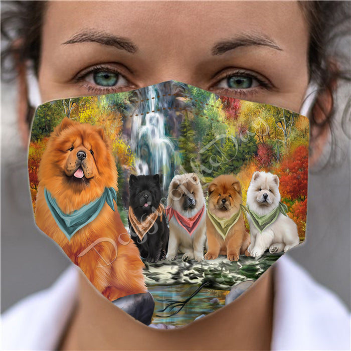 Scenic Waterfall Chow Chow Dogs Face Mask FM49291