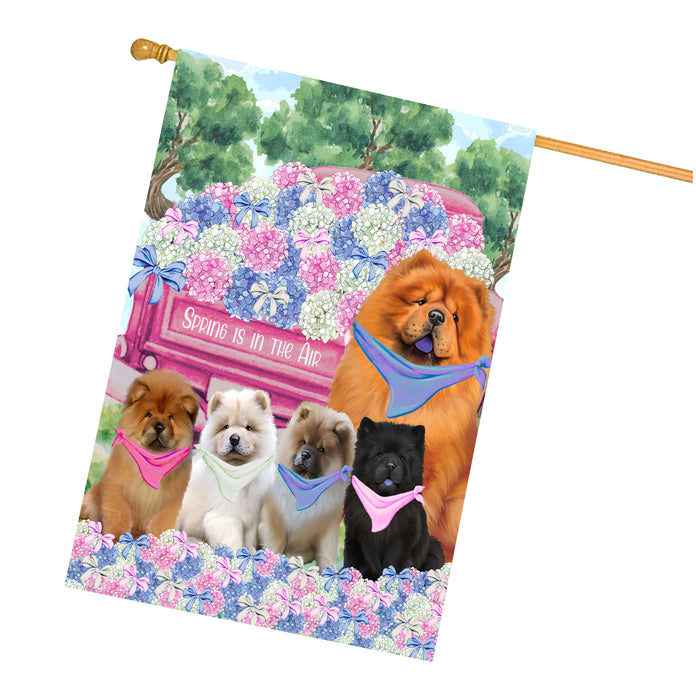Chow Chow Dogs House Flag: Explore a Variety of Personalized Designs, Double-Sided, Weather Resistant, Custom, Home Outside Yard Decor for Dog and Pet Lovers