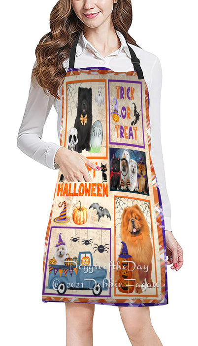 Happy Halloween Trick or Treat Chow Chow Dogs Cooking Kitchen Adjustable Apron Apron49309