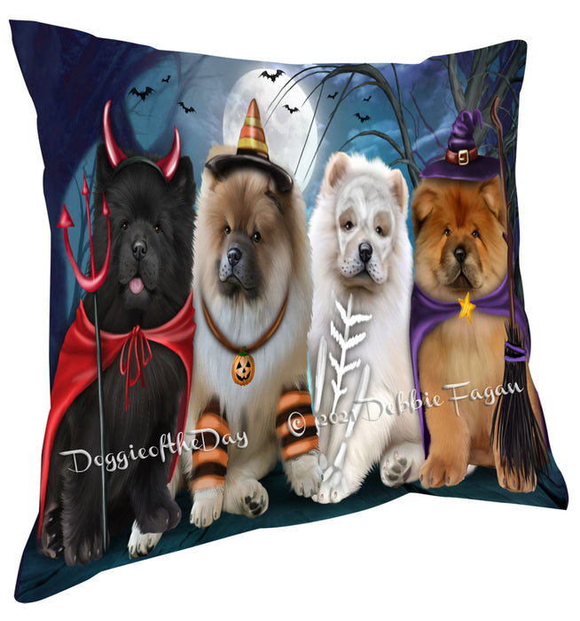 Happy Halloween Trick or Treat Chow Chow Dogs Pillow with Top Quality High-Resolution Images - Ultra Soft Pet Pillows for Sleeping - Reversible & Comfort - Ideal Gift for Dog Lover - Cushion for Sofa Couch Bed - 100% Polyester, PILA88501