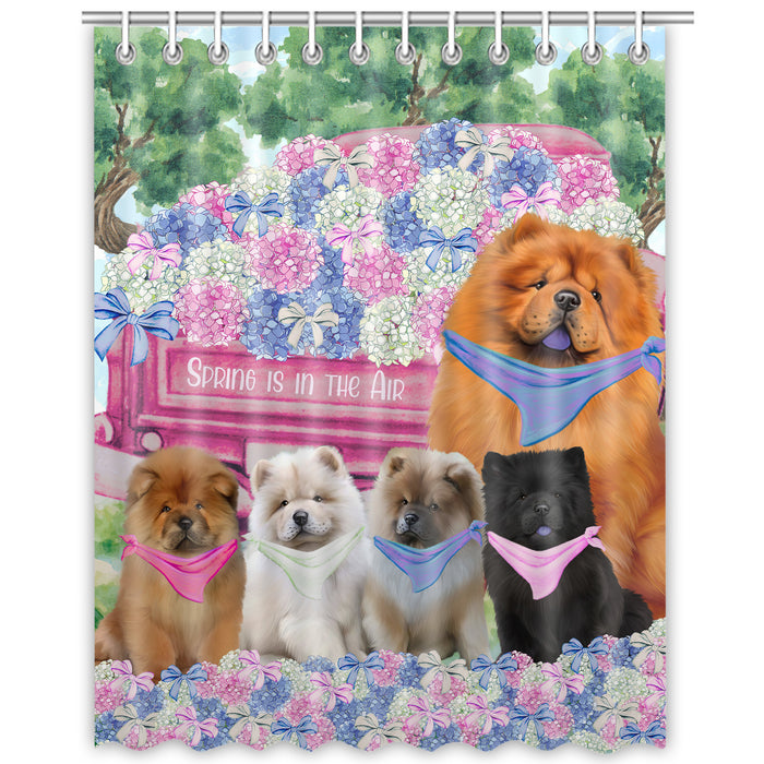 Chow Chow Shower Curtain, Custom Bathtub Curtains with Hooks for Bathroom, Explore a Variety of Designs, Personalized, Gift for Pet and Dog Lovers
