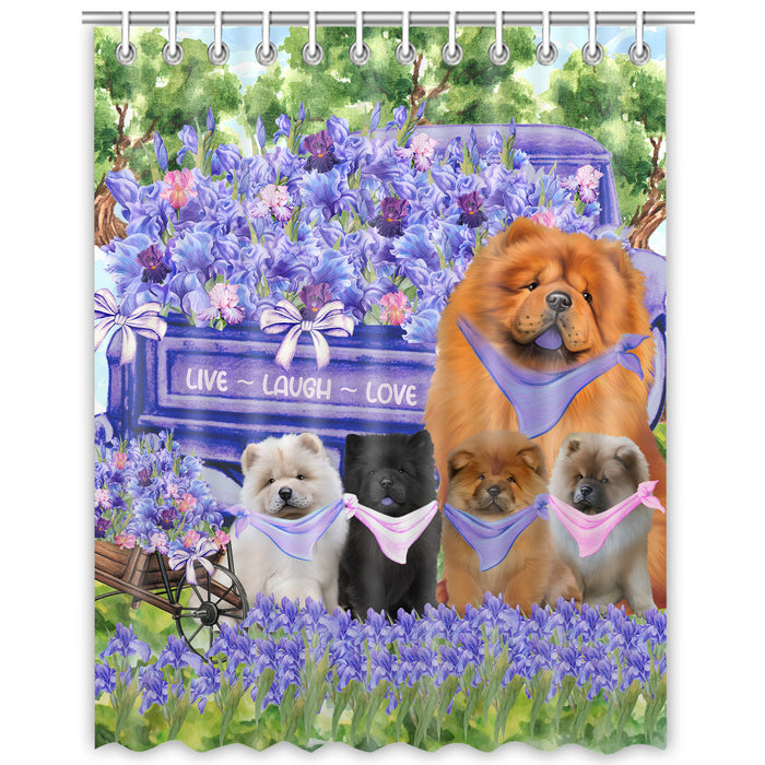Chow Chow Shower Curtain: Explore a Variety of Designs, Halloween Bathtub Curtains for Bathroom with Hooks, Personalized, Custom, Gift for Pet and Dog Lovers