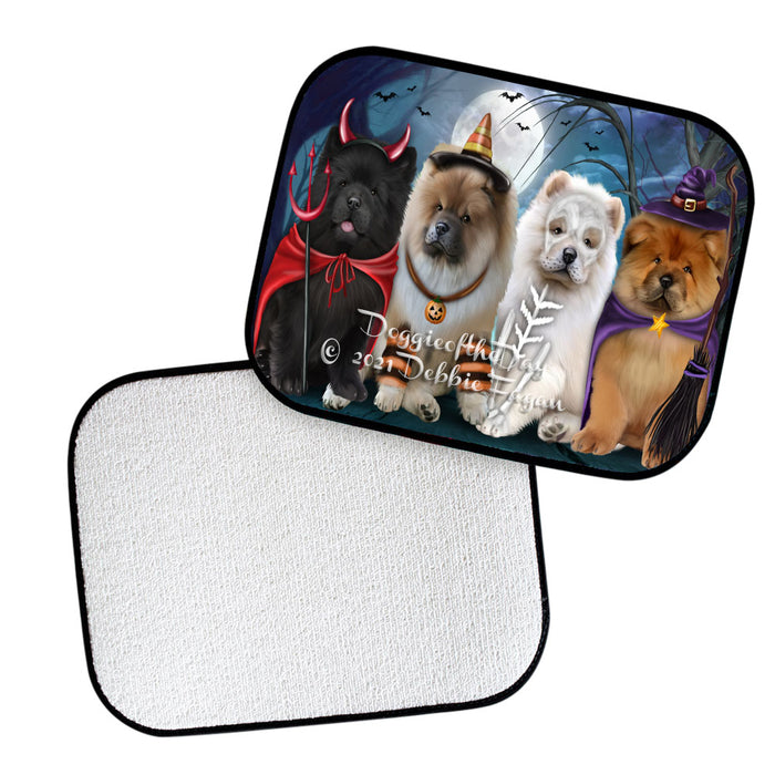 Happy Halloween Trick or Treat Chow Chow Dogs Polyester Anti-Slip Vehicle Carpet Car Floor Mats CFM48610
