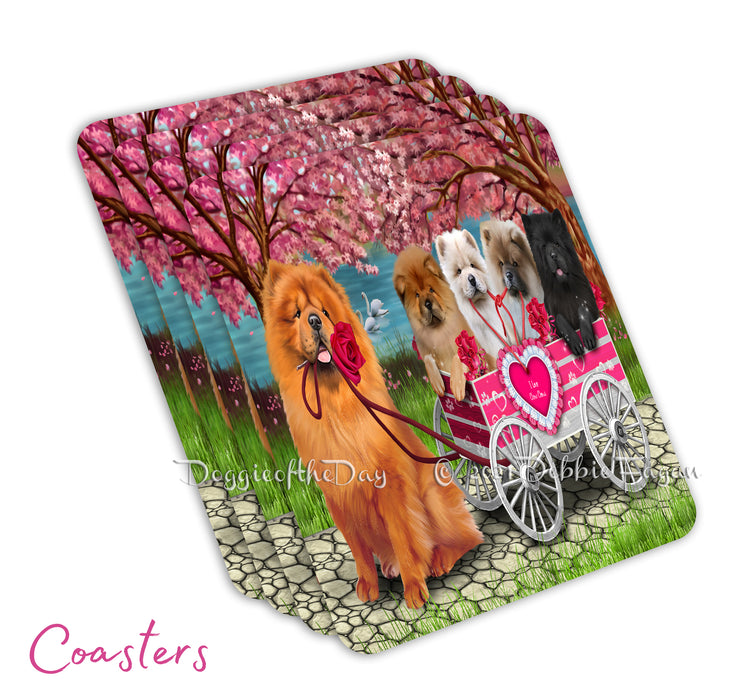 Mother's Day Gift Basket Chow Chow Dogs Blanket, Pillow, Coasters, Magnet, Coffee Mug and Ornament