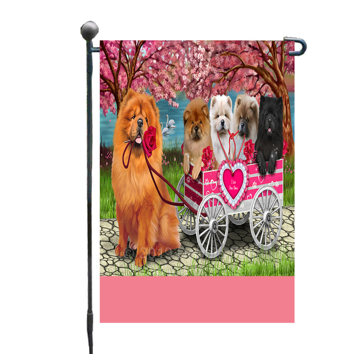 Personalized I Love Chow Chow Dogs in a Cart Custom Garden Flags GFLG-DOTD-A62145