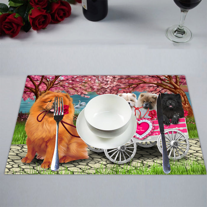 I Love Chow Chow Dogs in a Cart Placemat