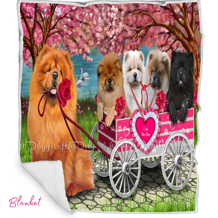 Mother's Day Gift Basket Chow Chow Dogs Blanket, Pillow, Coasters, Magnet, Coffee Mug and Ornament