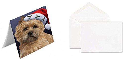 Christmas Cairn Terrier Dog Holiday Portrait with Santa Hat Handmade Artwork Assorted Pets Greeting Cards and Note Cards with Envelopes for All Occasions and Holiday Seasons