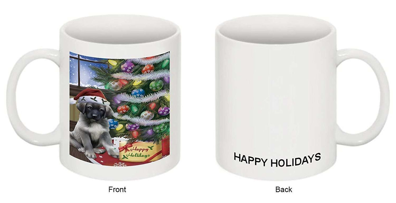Christmas Happy Holidays Anatolian Shepherds Dog with Tree and Presents Mug