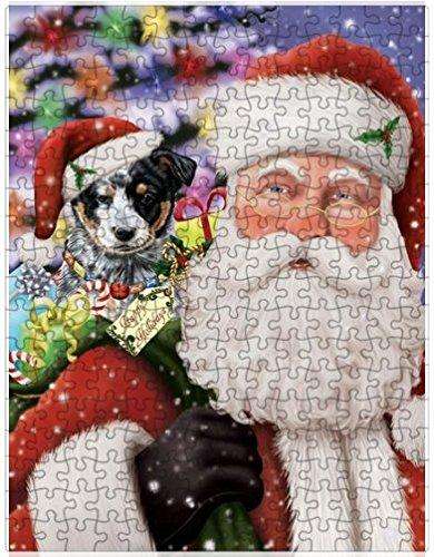 Christmas Happy Holidays Australian Cattle Dog with Tree and Presents Puzzle with Photo Tin (300 pc.)