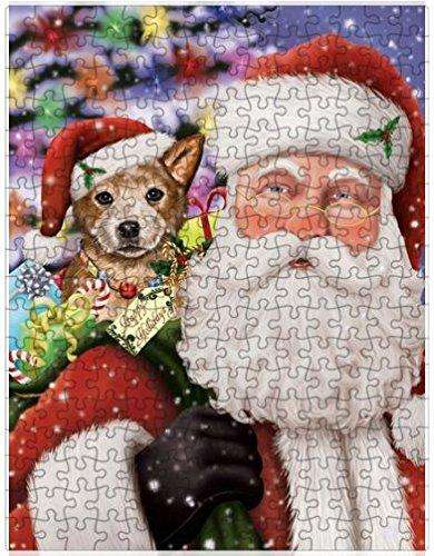 Christmas Happy Holidays Australian Cattle Dog with Tree and Presents Puzzle with Photo Tin (300 pc.)