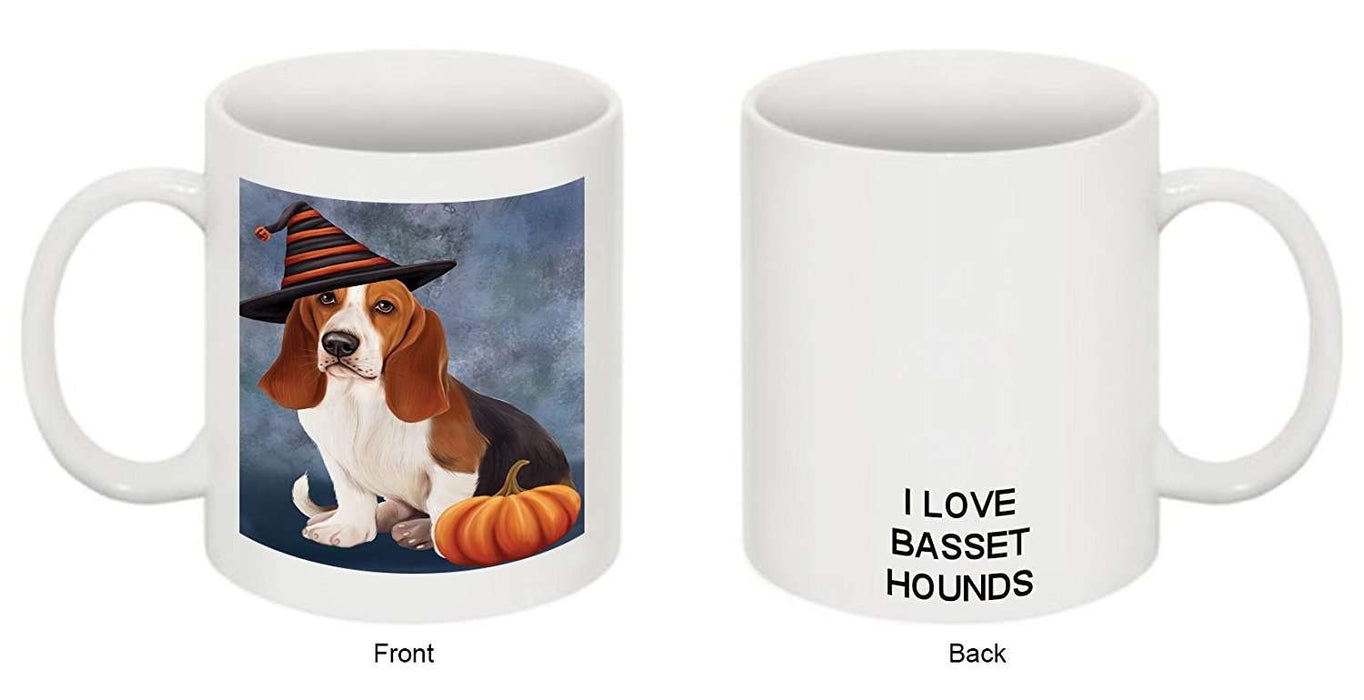 Christmas Happy Holidays Basset Hound Adult Dog Wearing Witch Hat Mug CMG0628