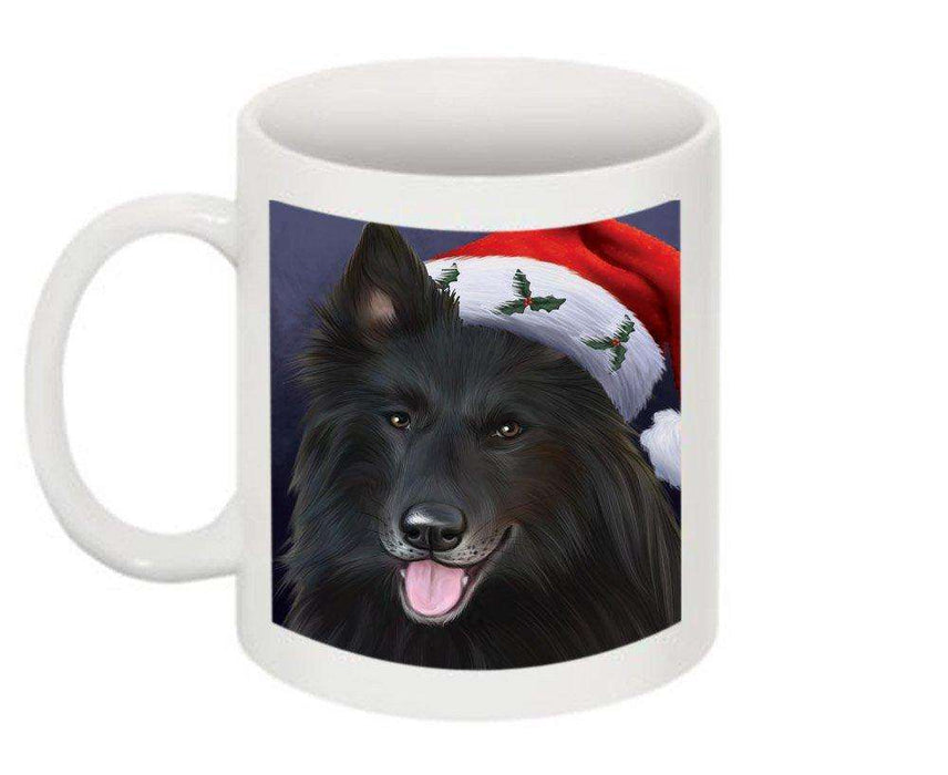 Christmas Happy Holidays Belgian Shepherd Dog Wearing Santa Hat Mug CMG0019