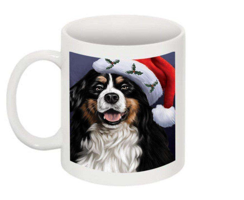 Christmas Happy Holidays Bernese Mountain Dog Wearing Santa Hat Mug CMG0020