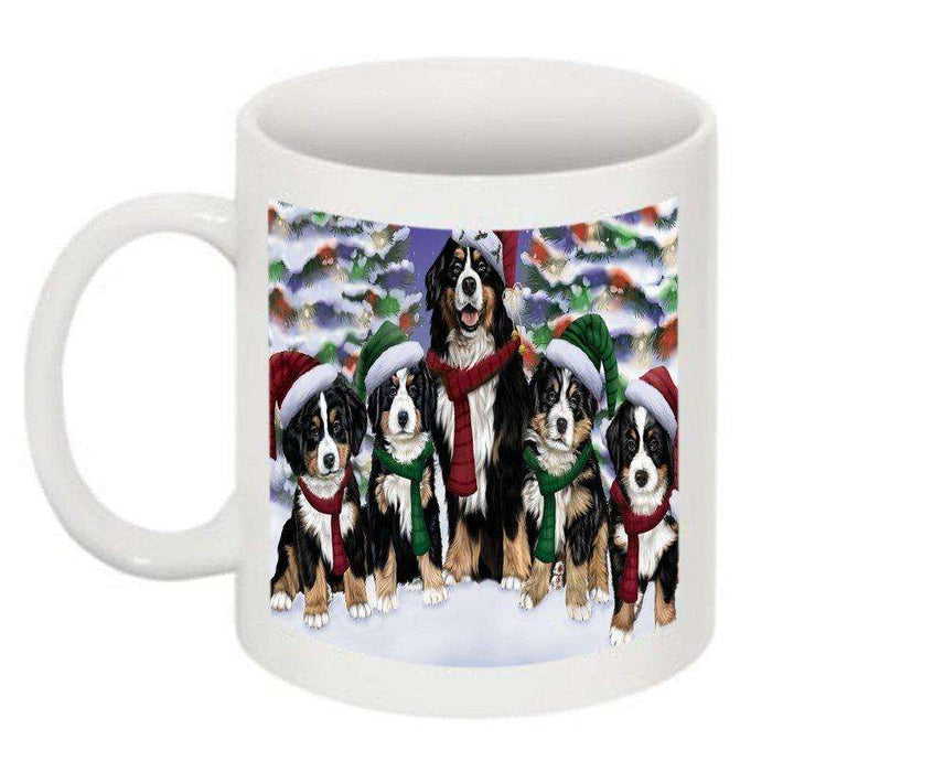 Christmas Happy Holidays Bernese Mountain Dogs Family Portrait Mug CMG0128