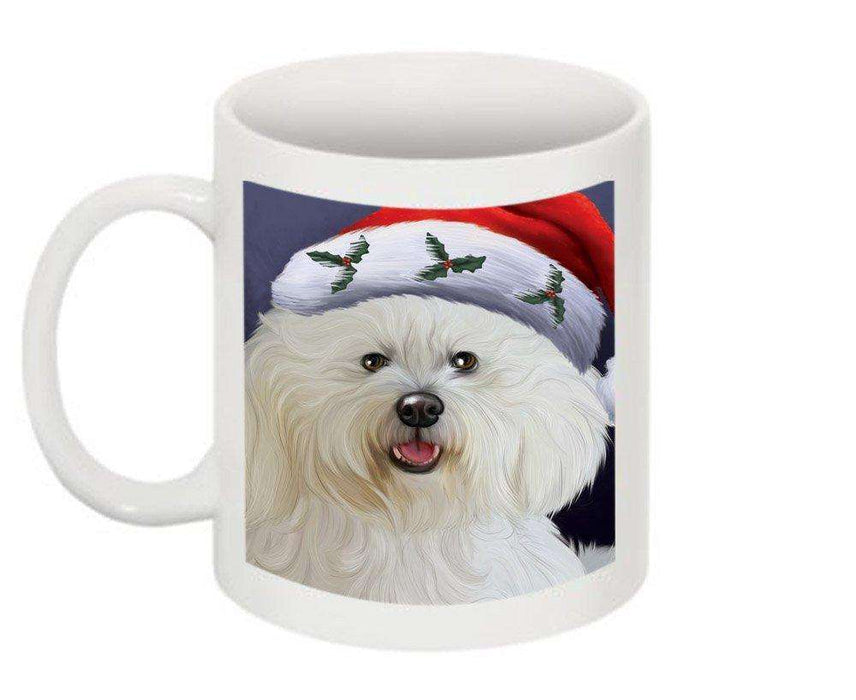 Christmas Happy Holidays Bichon Frise Dog Wearing Santa Hat Mug CMG0021
