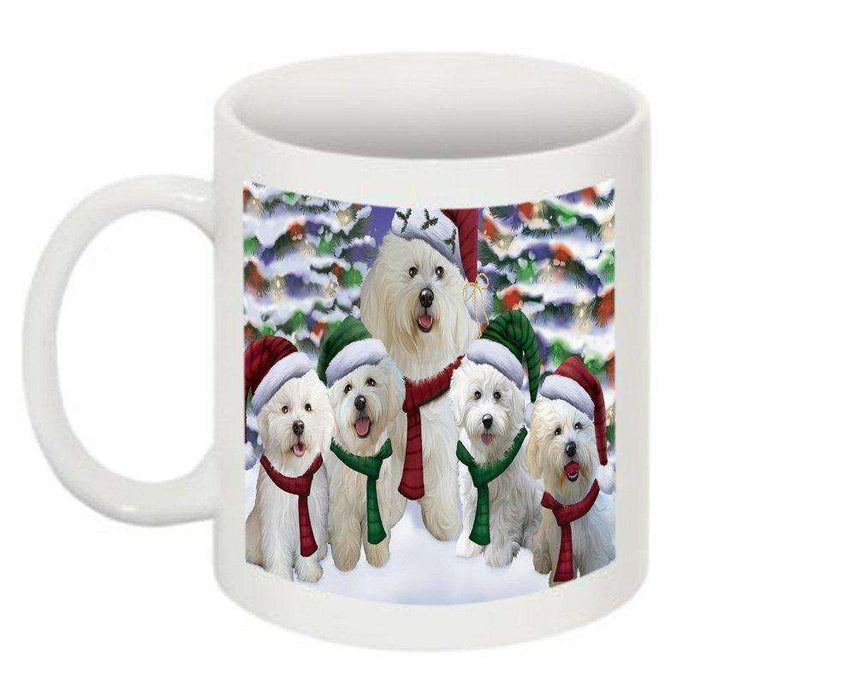 Christmas Happy Holidays Bichon Frise Dogs Family Portrait Mug CMG0129