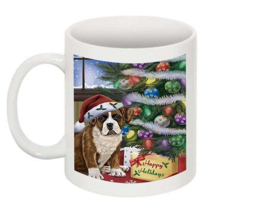 Christmas Happy Holidays Boxer Dog with Tree and Presents Mug CMG0054