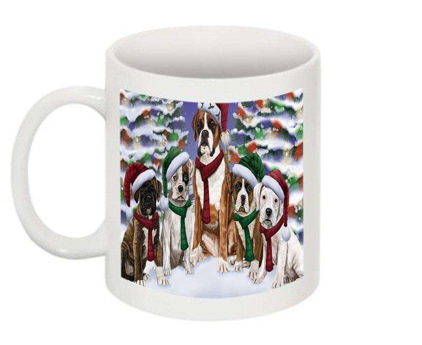 Christmas Happy Holidays Boxer Dogs Family Portrait Mug CMG0132