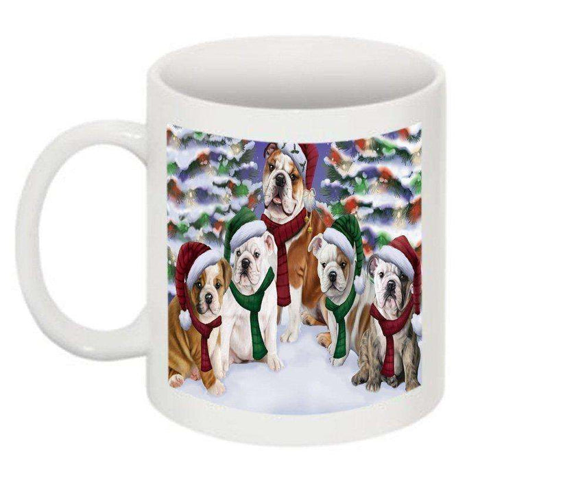Christmas Happy Holidays Bulldogs Family Portrait Mug CMG0133