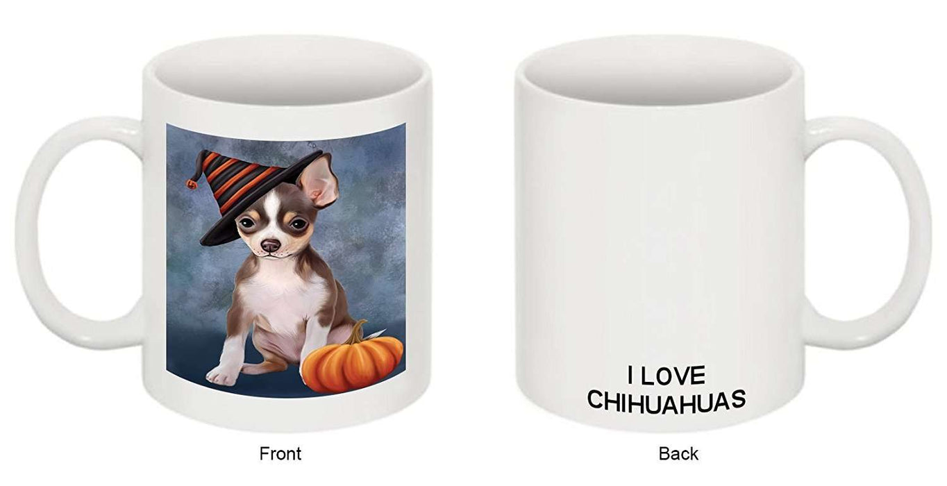 Christmas Happy Holidays Chihuahua Adult Dog Wearing Witch Hat Mug CMG0636