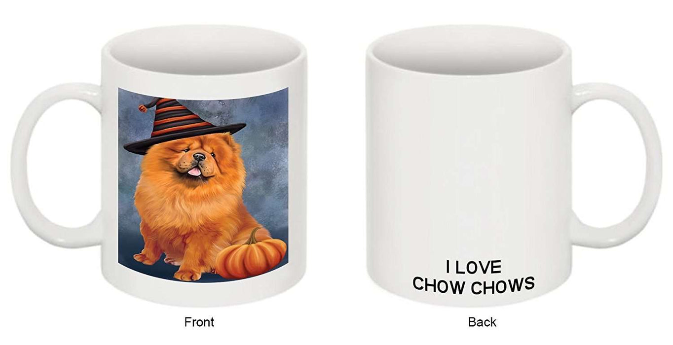 Christmas Happy Holidays Chow Chow Adult Dog Wearing Witch Hat Mug CMG0638