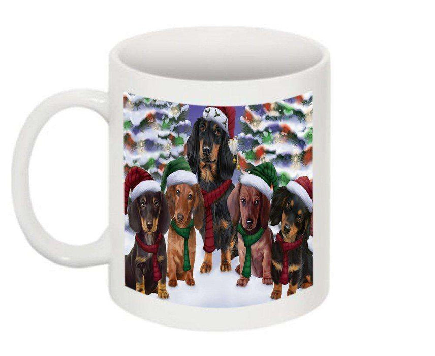 Christmas Happy Holidays Dachshund Dogs Family Portrait Mug CMG0134