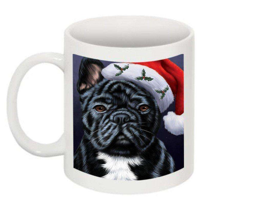 Christmas Happy Holidays French Bulldog Wearing Santa Hat Mug CMG0028