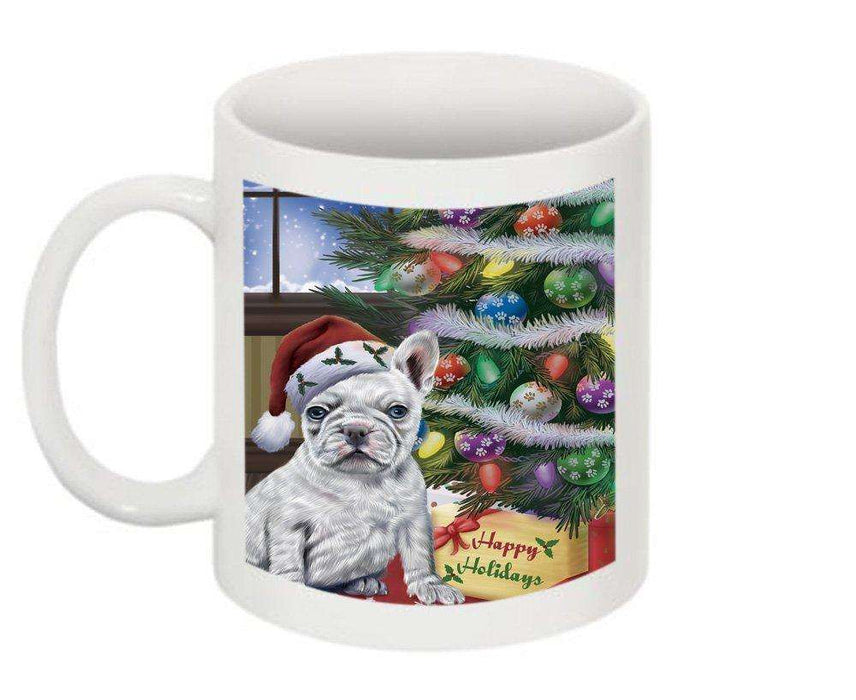 Christmas Happy Holidays French Bulldog with Tree and Presents Mug CMG0058
