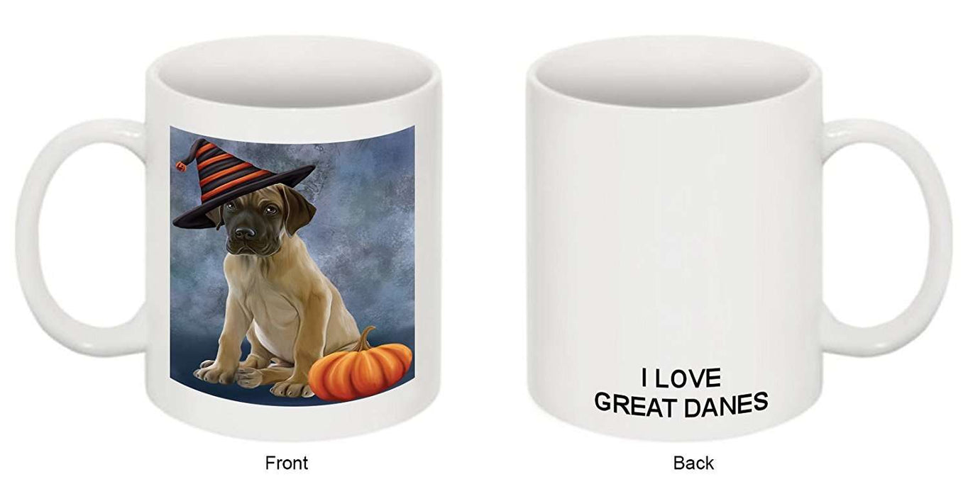 Christmas Happy Holidays Great Dane Puppy Wearing Witch Hat Mug CMG0653