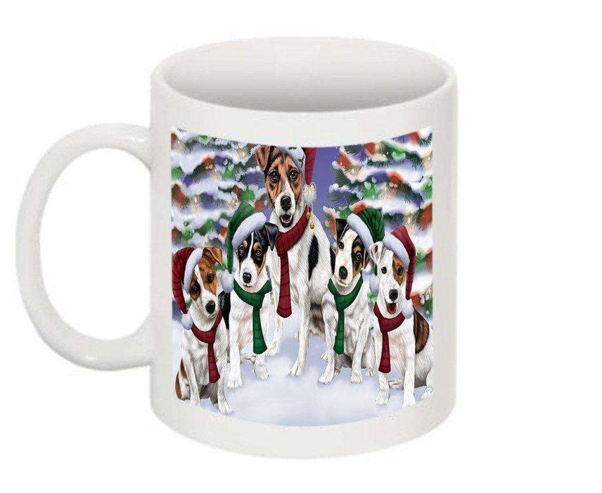 Christmas Happy Holidays Jack Russell Terrier Dogs Family Portrait Mug CMG0140