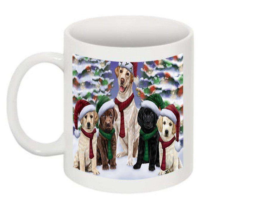 Christmas Happy Holidays Labrador Dogs Family Portrait Mug CMG0141