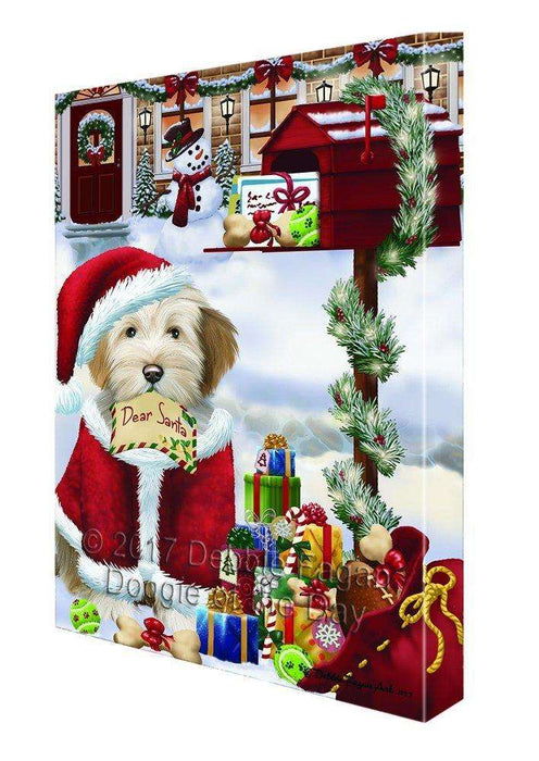 Christmas Happy Holidays MailBox Tibetan Terrier Dog Print on Canvas Wall Art CVS1044