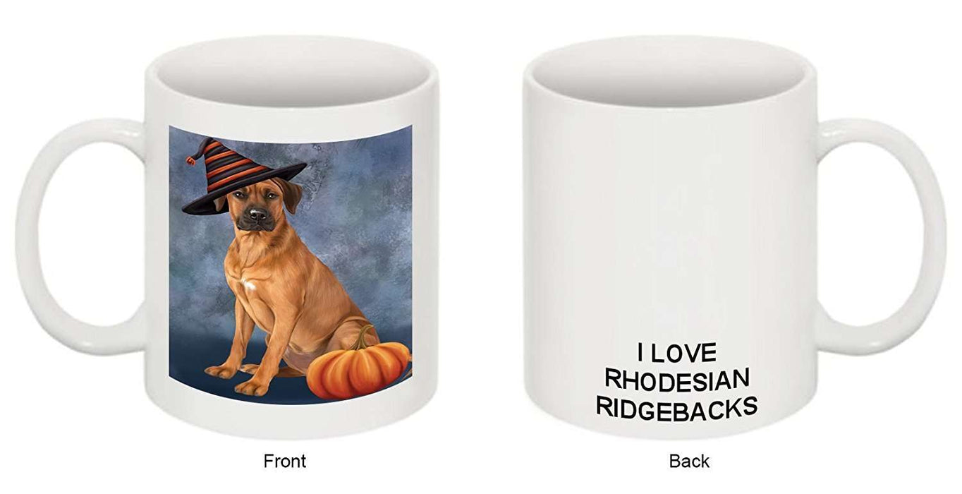 Christmas Happy Holidays Rhodesian Ridgeback Adult Dog Wearing Witch Hat Mug CMG0668