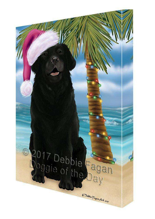 Christmas Happy Holidays Summer Time Labrador Beach Dog Print on Canvas Wall Art CVS1593