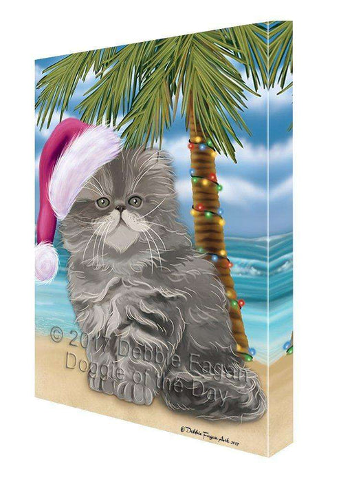 Christmas Happy Holidays Summer Time Persian Beach Dog Print on Canvas Wall Art CVS1638