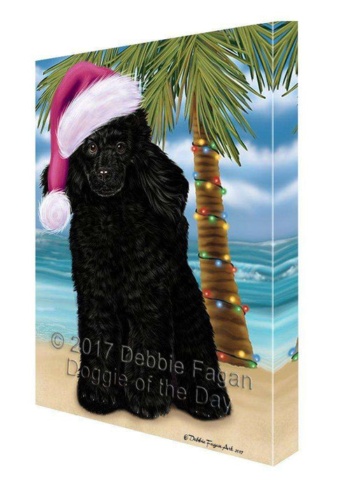 Christmas Happy Holidays Summer Time Poodle Beach Dog Print on Canvas Wall Art CVS1719