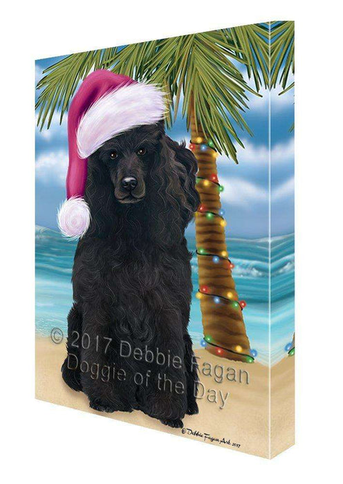 Christmas Happy Holidays Summer Time Poodle Beach Dog Print on Canvas Wall Art CVS1737