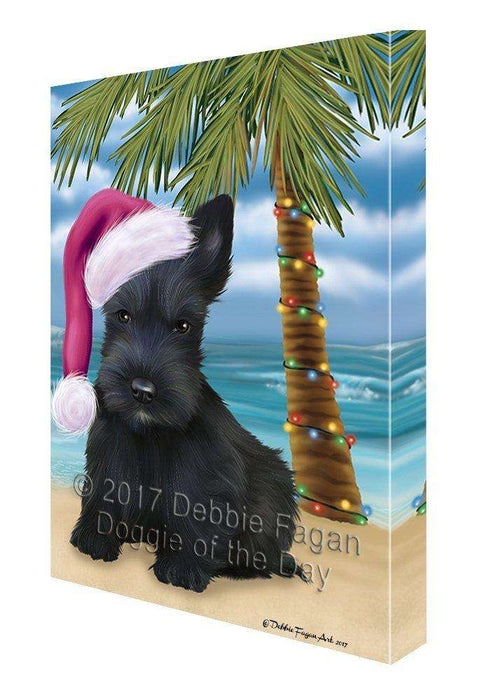 Christmas Happy Holidays Summer Time Scottish Terrier Dog Print on Canvas Wall Art CVS1269