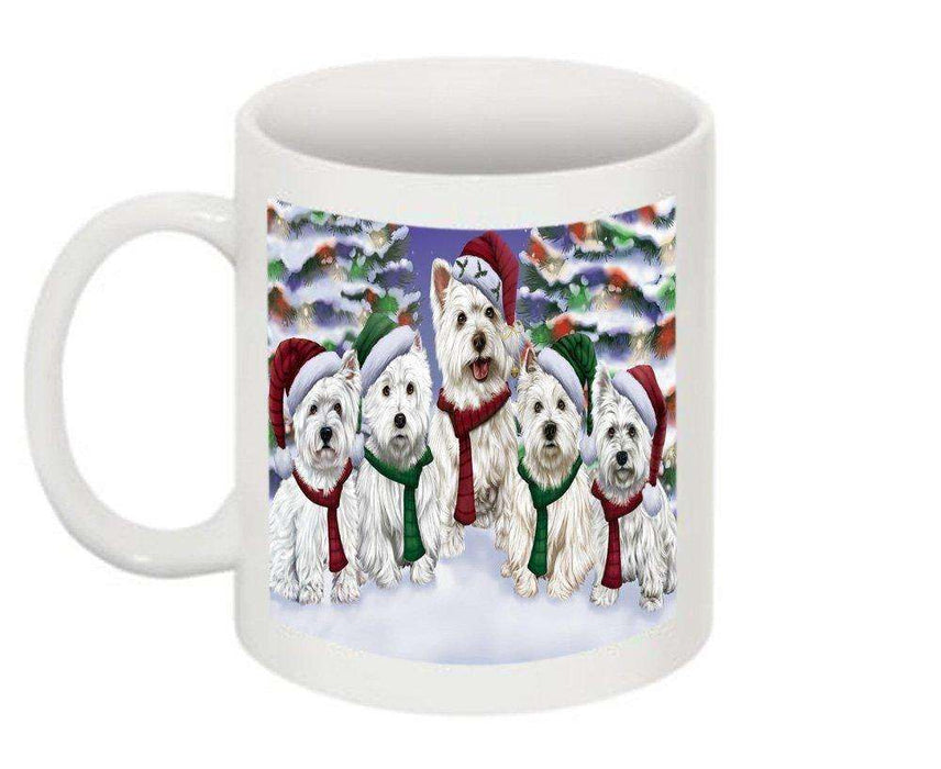Christmas Happy Holidays West Highland White Terrier Dogs Family Portrait Mug CMG0148