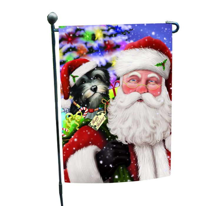 Christmas Holiday Havanese Dog with Santa Presents Garden Flag FLG128