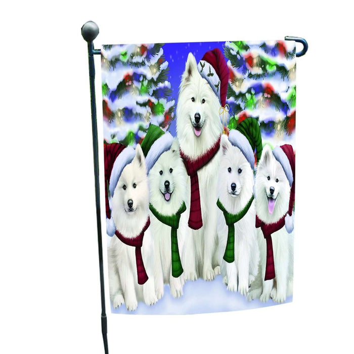 Christmas Holiday Samoyed Dog Family Portrait Garden Flag FLG008