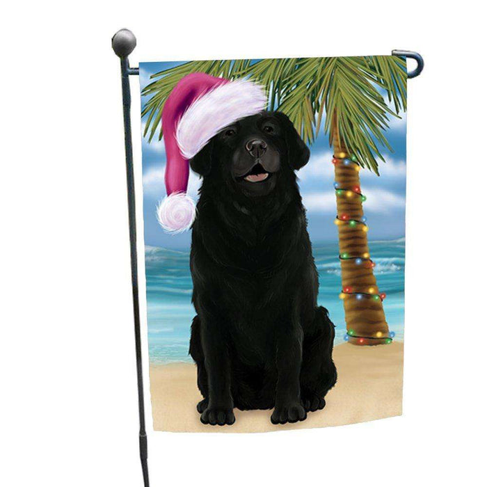 Christmas Holiday Summer Time Labrador Dog on Beach Wearing Santa Hat Garden Flag FLG187