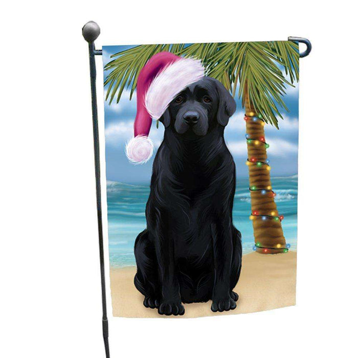 Christmas Holiday Summer Time Labrador Dog on Beach Wearing Santa Hat Garden Flag FLG188