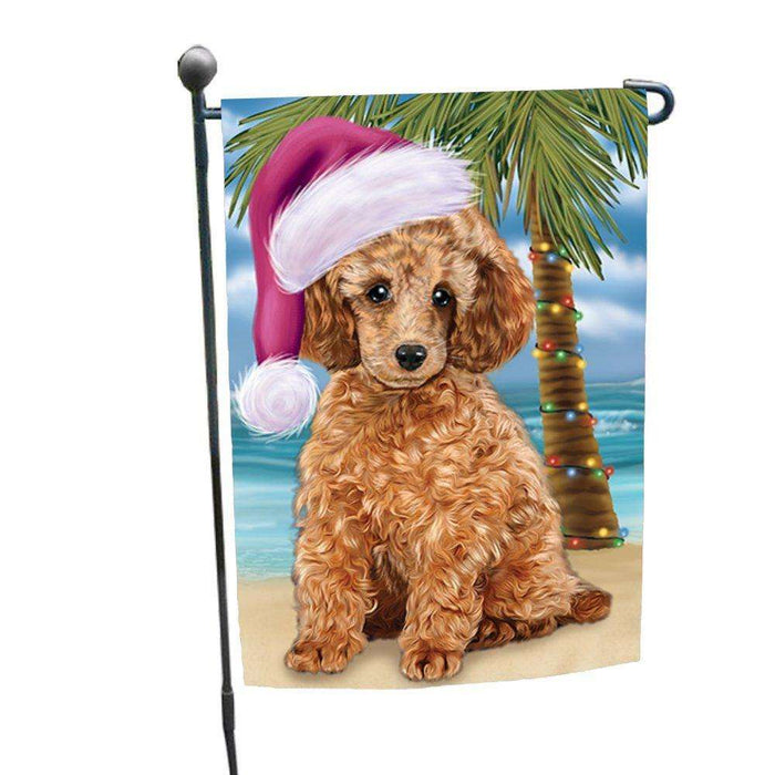 Christmas Holiday Summer Time Poodle Dog Wearing Santa Hat Garden Flag FLG200