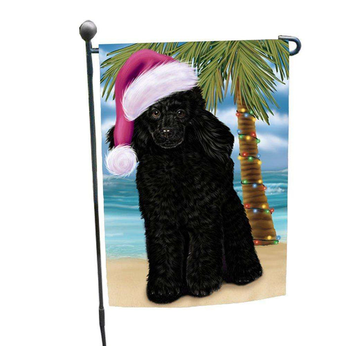 Christmas Holiday Summer Time Poodle Dog Wearing Santa Hat Garden Flag FLG201