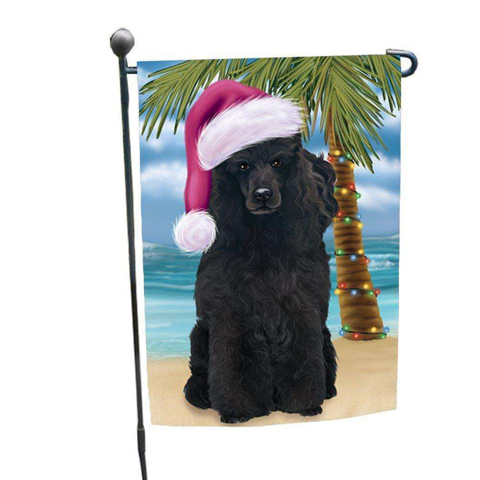 Christmas Holiday Summer Time Poodle Dog Wearing Santa Hat Garden Flag FLG203
