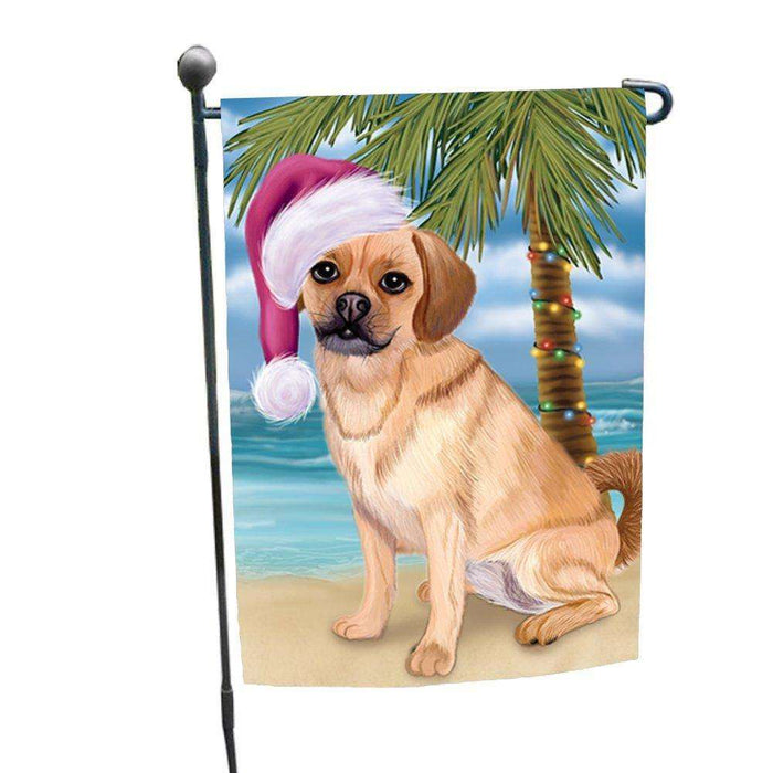 Christmas Holiday Summer Time Puggle Dog Wearing Santa Hat Garden Flag FLG205