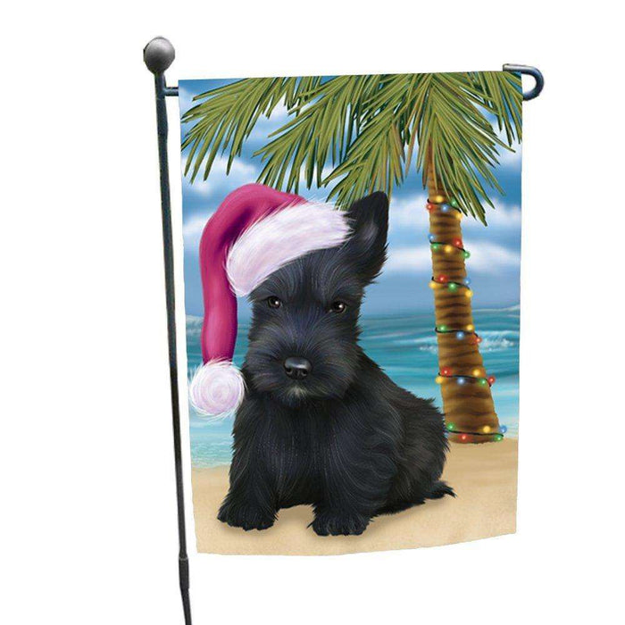Christmas Holiday Summer Time Scottish Terrier Dog Wearing Santa Hat Garden Flag FLG156