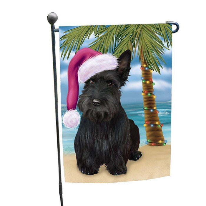 Christmas Holiday Summer Time Scottish Terrier Dog Wearing Santa Hat Garden Flag FLG157